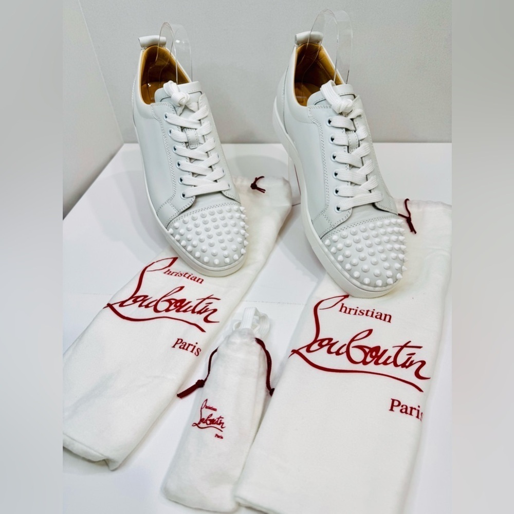 Christian Louboutin Louis Junior Spikes Leather Sneakers Size EU-42 Men’s Size 9 - Picture 15 of 15